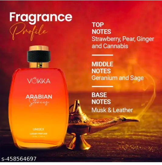 Vokka Arabian Stories 100ml Perfume | Unisex Luxury Long Lasting Arabian Perfume For Men And Women | Arabic Fruity Scent Eau De Parfum | EDP Fragrance for Gift | Notes: Fruity Musky