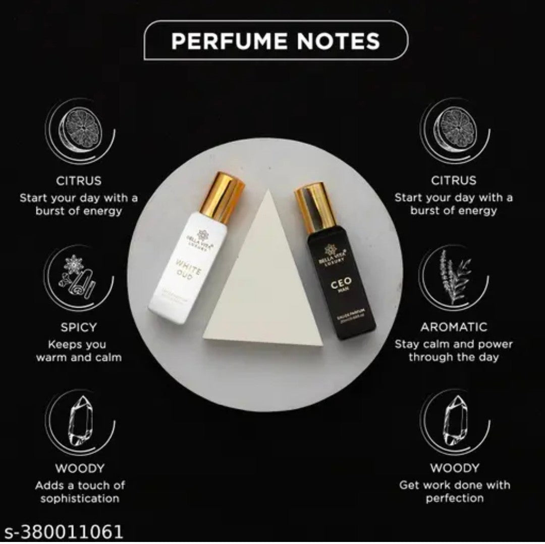 BELLAVITA CEO Man & White Oud Unisex | Long Lasting Perfume for Man and Woman | EDP 2x20ml | Tonka, Agarwood & Orange | Woody, Spicy, Citrus Premium Fragrance for Men & Women 4.8⭐⭐⭐⭐⭐988000+ bought last month
