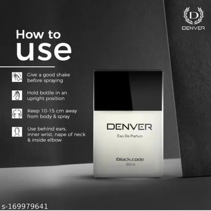 DENVER Black Code Perfume For Men -60 ML |Premium & Long Lasting Perfume| Eau de Parfum 4.8⭐⭐⭐⭐⭐ 8900000+ bought last month