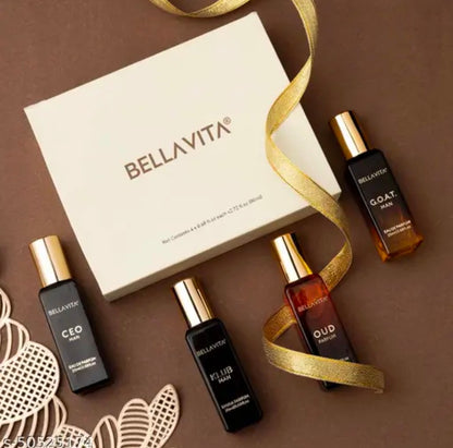 Bella Vita Luxury Long Lasting Men Gift Set | Perfume for Man | 4x20ml | Gifts for Men | Woody, Citrusy, Oud, Premium Fragrance Scent | KLUB, OUD, CEO, G.O.A.T 5.0 ⭐⭐⭐⭐⭐ 900000+ bought this month