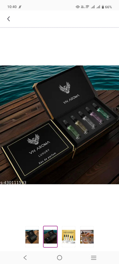 VN Aroma Luxury Unisex Eau De Parfum Gift Set 5x8ml For Unisex With Rich Wood, After Dark, White Oud, Aroma Queen, Blue Moon Liquid Perfume, Long Lasting Premium Fragrance Scent 4.9 ⭐⭐⭐⭐⭐ 55000+ bought this month