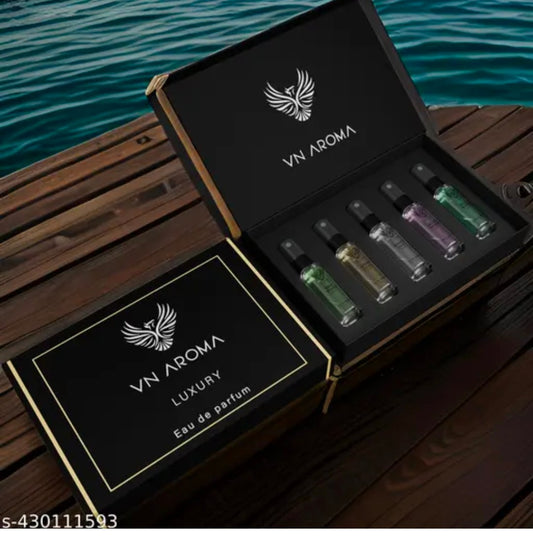 VN Aroma Luxury Unisex Eau De Parfum Gift Set 5x8ml For Unisex With Rich Wood, After Dark, White Oud, Aroma Queen, Blue Moon Liquid Perfume, Long Lasting Premium Fragrance Scent 4.9 ⭐⭐⭐⭐⭐ 55000+ bought this month