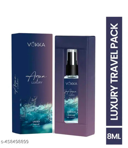Vokka Pocket Perfume Aqua 8ml | Unisex Luxury Long Lasting Perfume for Men & Women | Aquatic Scent Eau De Parfum| EDP Fragrance for Gift | Travel & Skin Friendly | Notes: Aqua Woody Musky