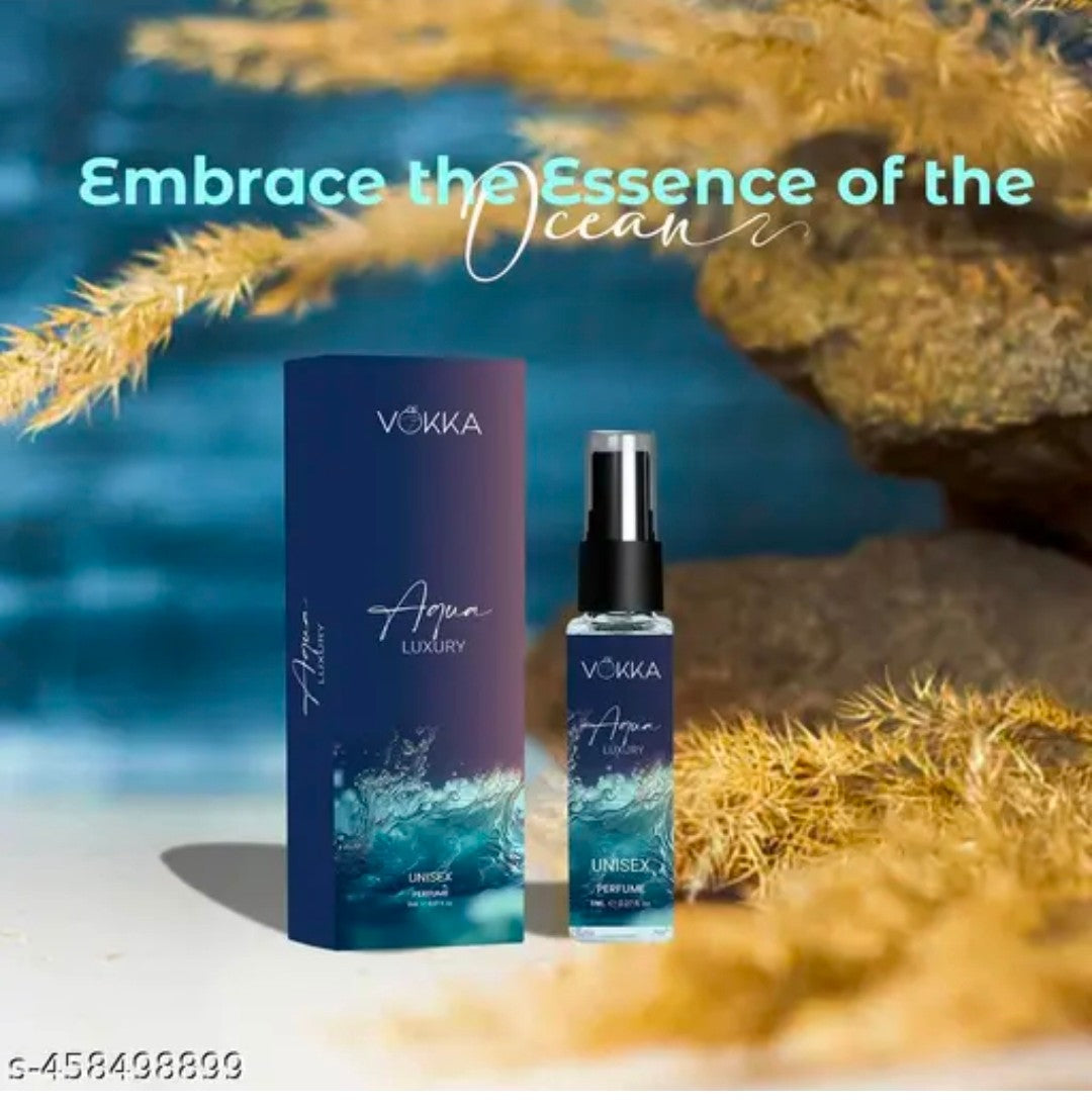 Vokka Pocket Perfume Aqua 8ml | Unisex Luxury Long Lasting Perfume for Men & Women | Aquatic Scent Eau De Parfum| EDP Fragrance for Gift | Travel & Skin Friendly | Notes: Aqua Woody Musky