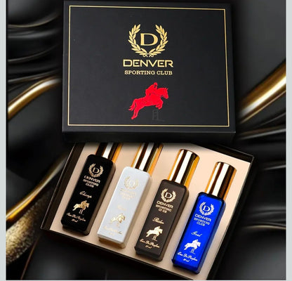 DENVER Sporting Club Gift Set for Men - Rider, Victor, Champ, Goal - 20ML Each | Long Lasting Luxury Perfume EDP