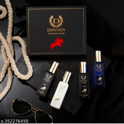 DENVER Sporting Club Gift Set for Men - Rider, Victor, Champ, Goal - 20ML Each | Long Lasting Luxury Perfume EDP